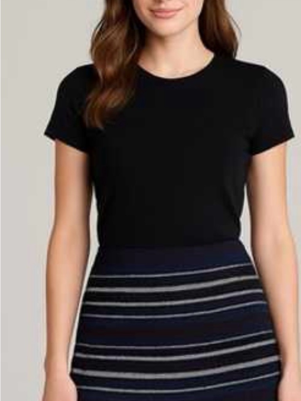 LOFT Striped Mini Skirt in Burgundy,Navy, Black & White boho